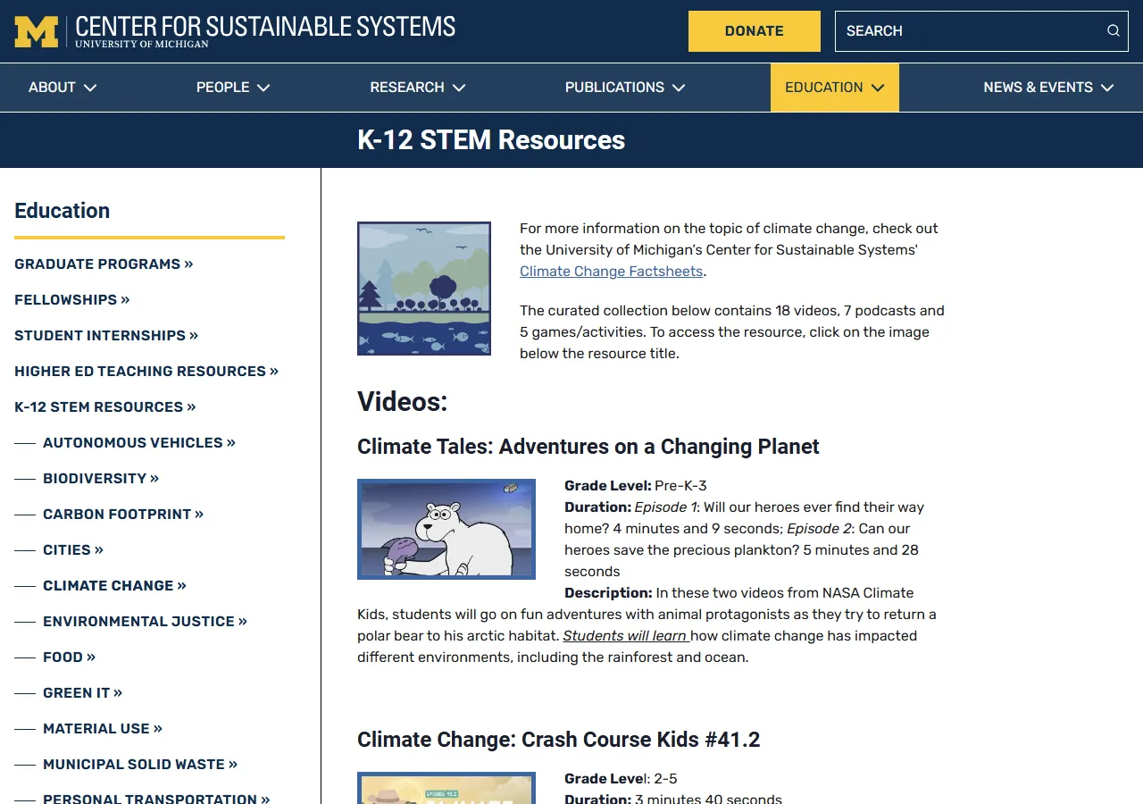 University of Michigan (U-M): Center for Sustainable Systems preview