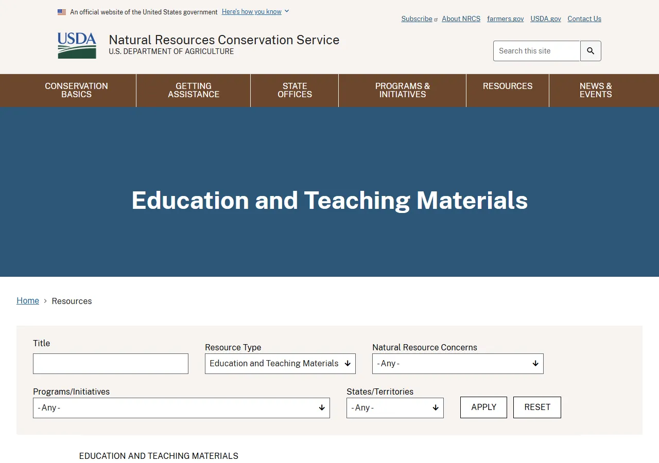 United States Department of Agriculture (USDA): Natural Resources Conservation Service (NRCS) preview