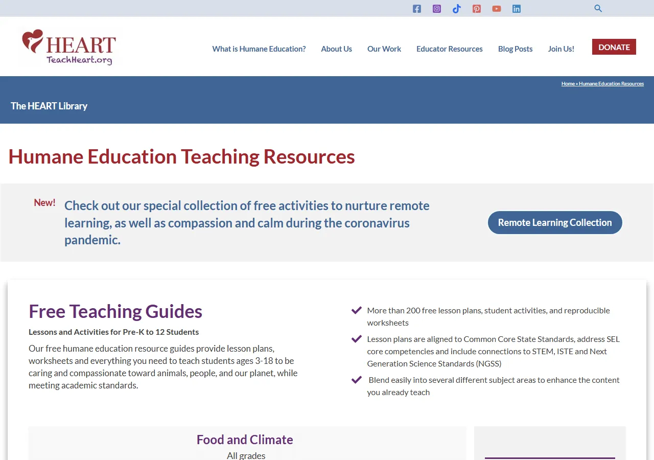Humane Education Advocates Reaching Teachers (HEART) preview